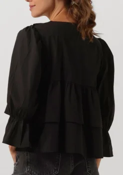 zwarte co'couture blouses co crisp collor blouse