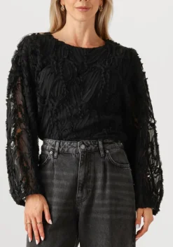zwarte co'couture blouses shania fluffy blouse