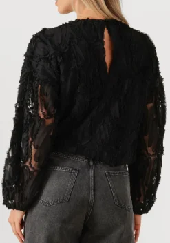zwarte co'couture blouses shania fluffy blouse