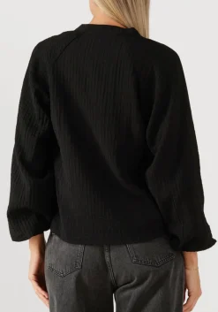 zwarte co'couture blouses shina lace v-shirt