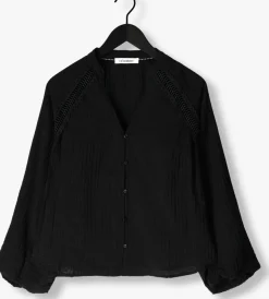 zwarte co'couture blouses shina lace v-shirt