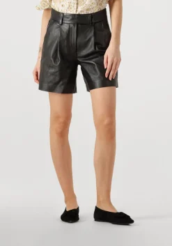 zwarte co'couture korte broek phoebecc leather pleat shorts