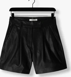 zwarte co'couture korte broek phoebecc leather pleat shorts