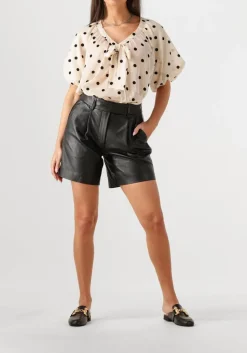 zwarte co'couture korte broek phoebecc leather pleat shorts