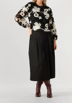 zwarte co'couture maxirok luna pocket pleat skirt