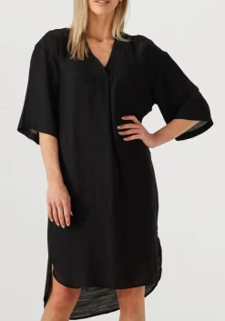 zwarte co'couture midi jurk caryncc pleat tunic dress