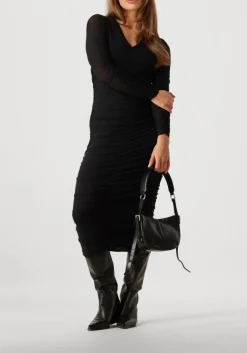 zwarte co'couture midi jurk regan cc rust mesh dress