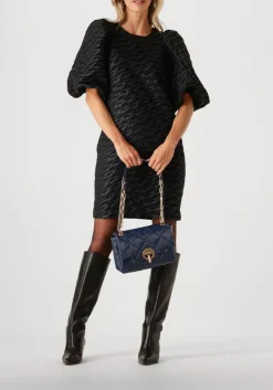 zwarte co'couture mini jurk zebra cc flock dress