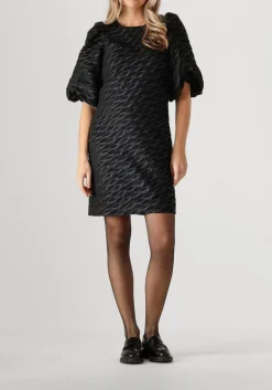 zwarte co'couture mini jurk zebra cc flock dress