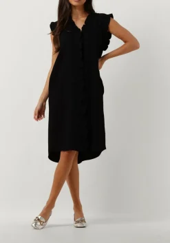 zwarte co'couture mini jurk sueda frill dress