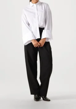 zwarte co'couture pantalon vola carrot pleat long pant