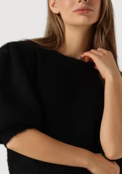 zwarte co'couture trui coralie bow rib knit