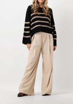 zwarte co'couture truien/vesten maja button stripe