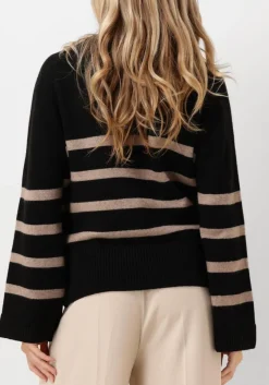 zwarte co'couture truien/vesten maja button stripe