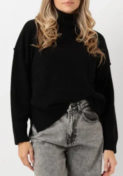 zwarte co'couture truien/vesten maja slit roll neck