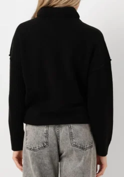 zwarte co'couture truien/vesten maja slit roll neck