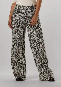 zwarte co'couture wide jeans zion zebra wide pant