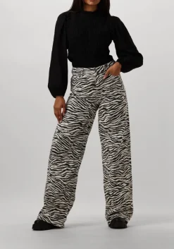zwarte co'couture wide jeans zion zebra wide pant