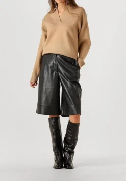 zwarte dante6 korte broek avery faux leather bermuda