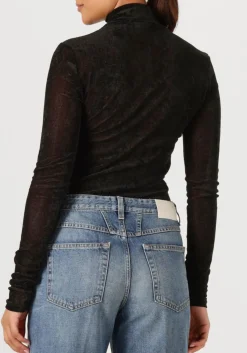 zwarte dante6 top olya velvet layering mesh top