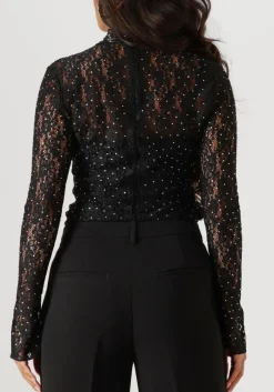 zwarte dante6 tops & t-shirts prebble lace top