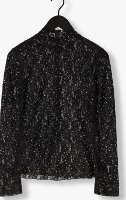 zwarte dante6 tops & t-shirts prebble lace top