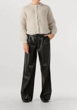 zwarte dante6 wijde broek jules faux leather pants