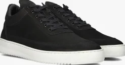 zwarte filling pieces lage sneakers low top ripple nubuck