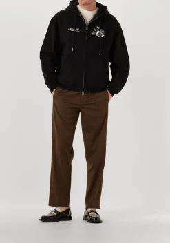 zwarte filling pieces trui zip hoodie bouquet