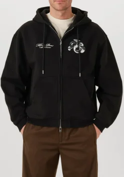 zwarte filling pieces trui zip hoodie bouquet