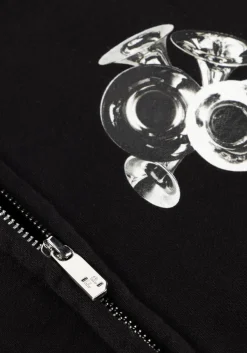 zwarte filling pieces trui zip hoodie bouquet