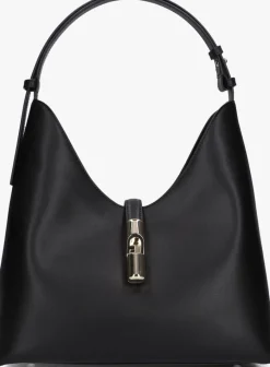 zwarte furla schoudertas goccia m hobo