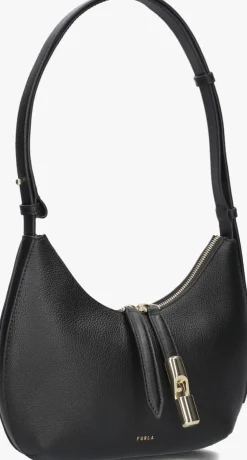 zwarte furla schoudertas goccia s shoulder bag