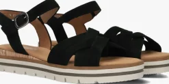 zwarte gabor platte sandalen 083.3