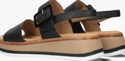 zwarte gabor platte sandalen 744.4