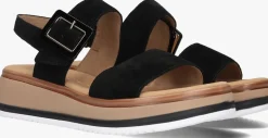 zwarte gabor platte sandalen 744.4