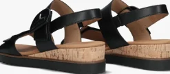 zwarte gabor platte sandalen 752