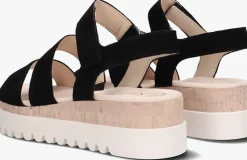 zwarte gabor platte sandalen 660 3