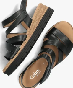 zwarte gabor sandalen met hak 702.2