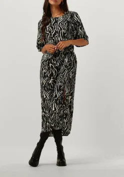zwarte gestuz midi jurk brayagz p midi dress