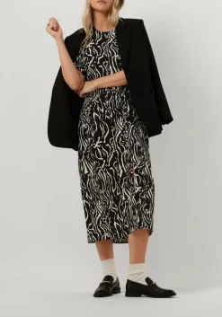 zwarte gestuz midi jurk brayagz p midi dress