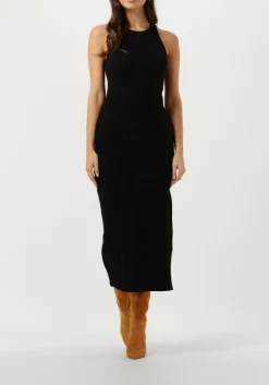 zwarte gestuz midi jurk drewgz sl long dress noos