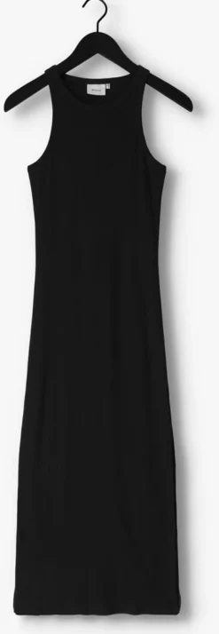 zwarte gestuz midi jurk drewgz sl long dress noos
