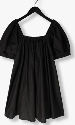 zwarte gestuz mini jurk elarahgz linen short dress