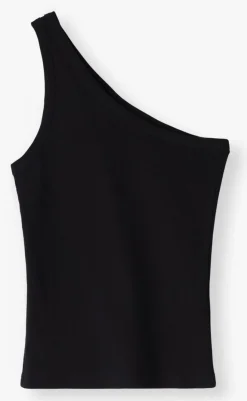 zwarte gestuz top drewgz one shoulder
