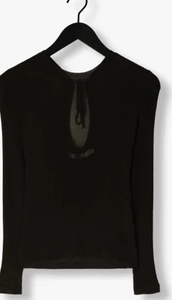 zwarte gestuz t-shirt silvigz deep back blouse