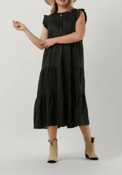 zwarte greek archaic kori midi jurk 130431