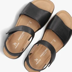 zwarte hartjes platte sandalen woogie