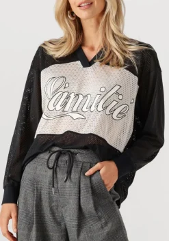 zwarte haute l'amitié blouses drift mix logo blouse