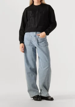 zwarte haute l'amitié sweater lace application sweat